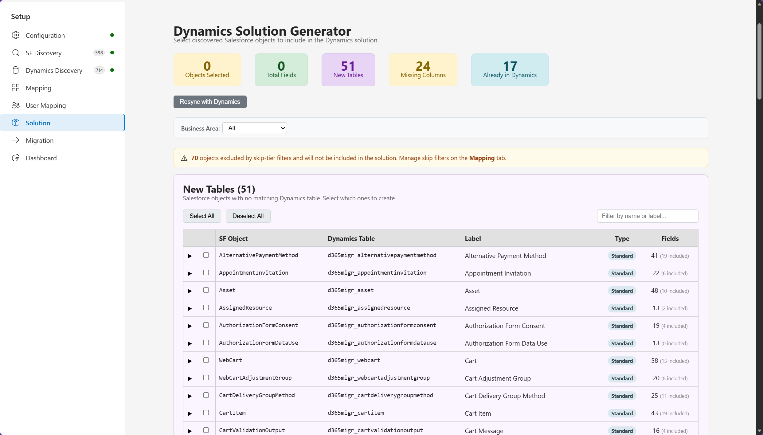 Dynamics 365 solution generator for Salesforce objects and fields